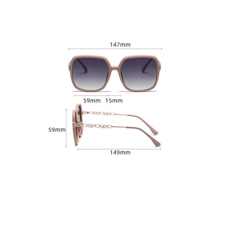 UV400 Sun Protection Fashion Square Frame Outdoor Polarized Sunglasses