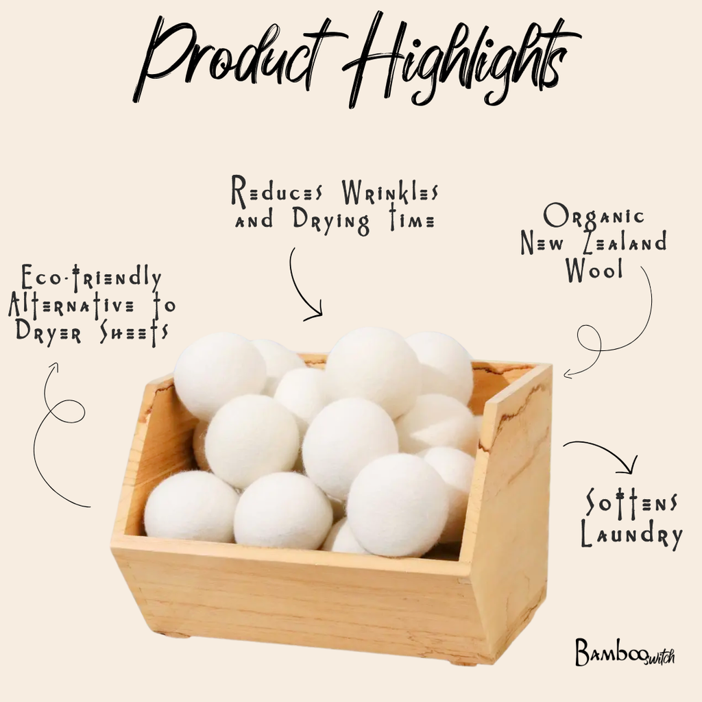 New Zealand Wool Dryer Balls | White | Laundry